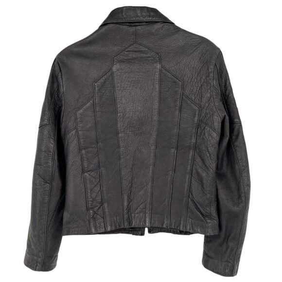 Hideout Vintage Womens Leather Jacket Moto Apparel Black Size 36 - Picture 9 of 16